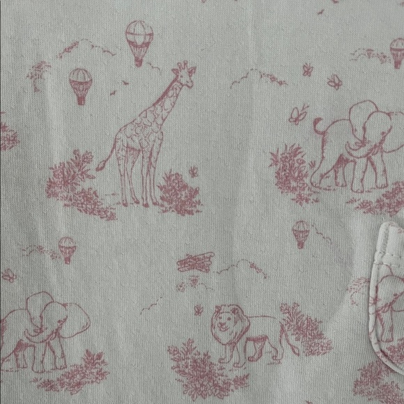 Janie and Jack White Infant Bodysuit with Pink Animal Pattern Snap Closure 0-3M - Picture 8 of 16